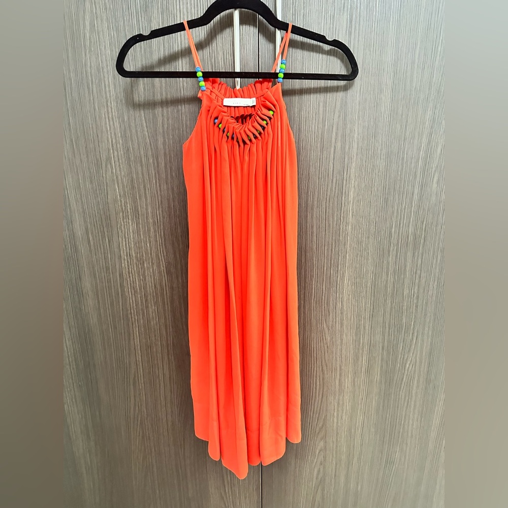 STELLA MCCARTNEY KIDS CORAL BEADED DRESS SIZE: 10Y